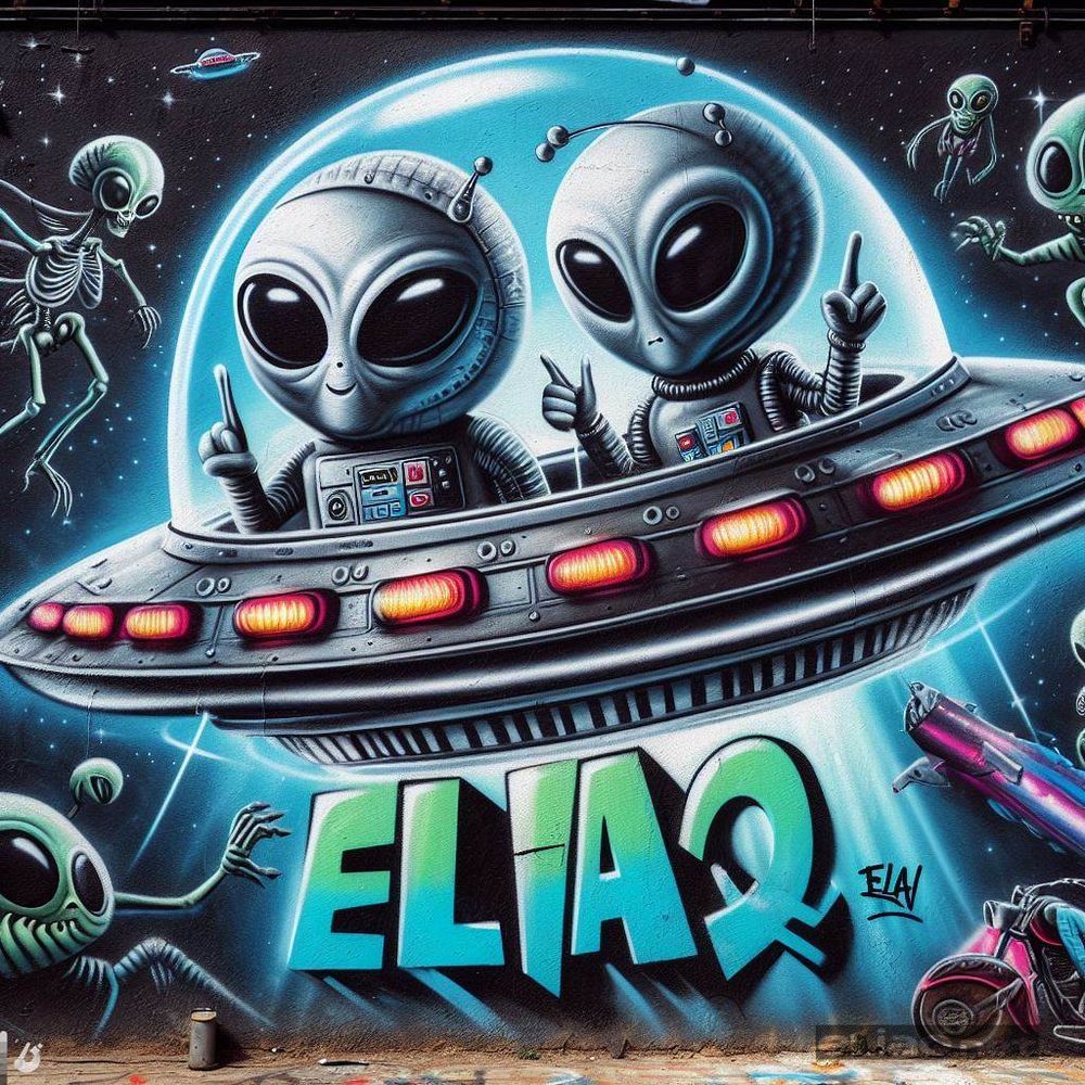 aliens graffitti style